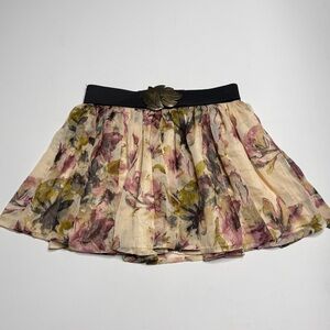 Charlotte Russe Ruffle Floral Mini Belted Skirt Y2K Fairycore Cottagecore Fairy